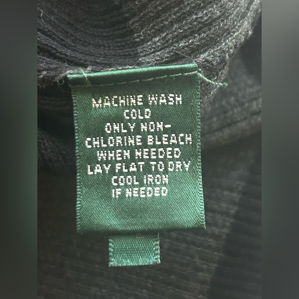 Lauren Ralph Lauren Womens Sz S Turtleneck Black Gray Striped Pullover Preppy - Picture 10 of 10